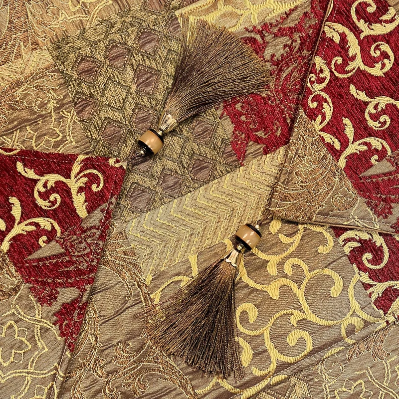 TOPLUXE Tischläufer mit Quasten, Jacquard Tischdecke für Esstisch Urlaub Party Wohnzimmer Dekoration