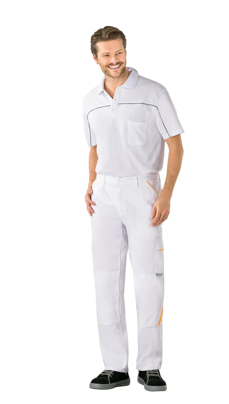 Planam Highline Herren Bundhose reinweiss gelb Modell 2327, Grösse 56 Reinweiss/Gelb 56, Reinweiss/G