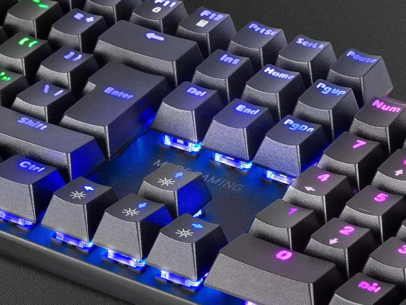 Mars Gaming MK422 Schwarz, Mechanische Gaming Tastatur RGB, Antighosting, Mechanischer Switch Rot, I