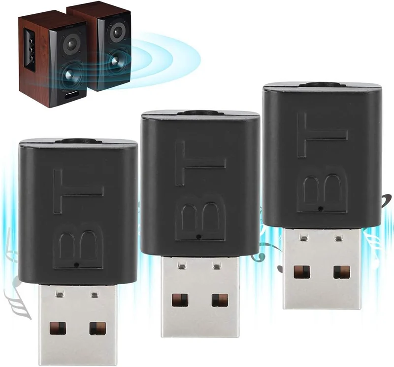 Bluetooth-Empfänger Sender, 3PCS KN320 Bluetooth 5.0 Adapter Drahtloser Audioempfänger für Computer