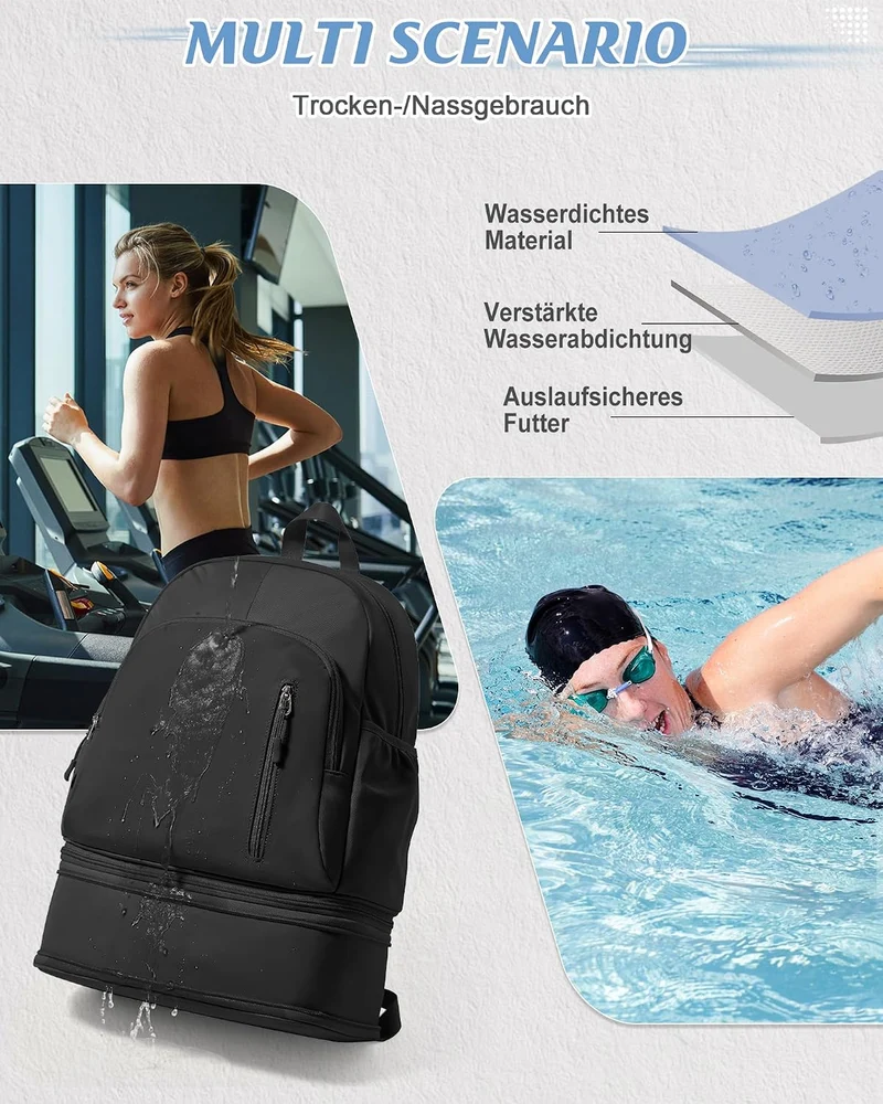 suradar Sportrucksack für Frauen mit Nasstasche und Schuhfach Sportrucksack Damen Gym Backpack Rucks