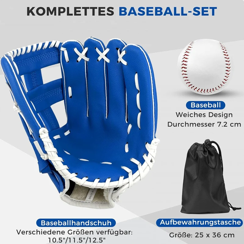 LeapBeast Baseball Handschuhe, Softball Handschuhe mit 1 Ball, Baseball Training Wettbewerb Handschu