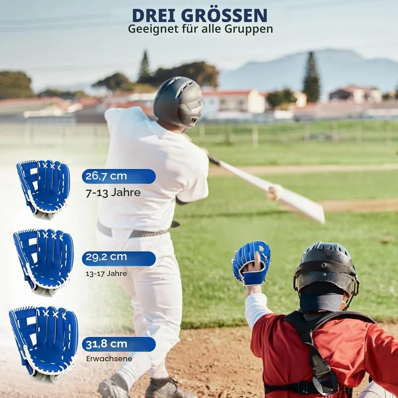 LeapBeast Baseball Handschuhe, Softball Handschuhe mit 1 Ball, Baseball Training Wettbewerb Handschu