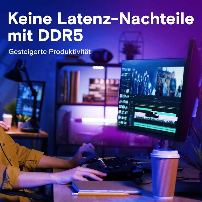 Crucial RAM 8GB DDR5 5200MHz (oder 4800MHz) Desktop Arbeitsspeicher CT8G52C42U5 8GB 5200MHz, 8GB 520