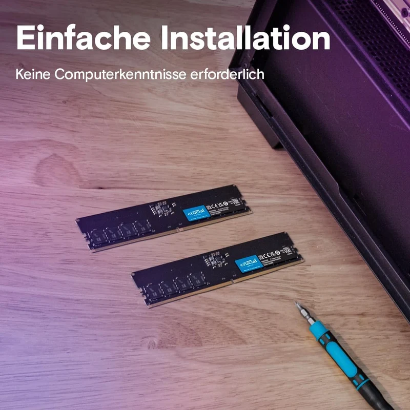 Crucial RAM 8GB DDR5 5200MHz (oder 4800MHz) Desktop Arbeitsspeicher CT8G52C42U5 8GB 5200MHz, 8GB 520