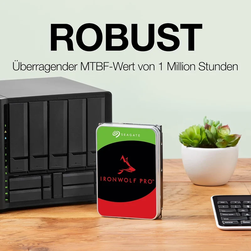 Seagate IronWolf 10TB, NAS interne Festplatte, HDD, 3.5 Zoll, 7200 U/Min, CMR, 256 MB Cache, SATA 6G