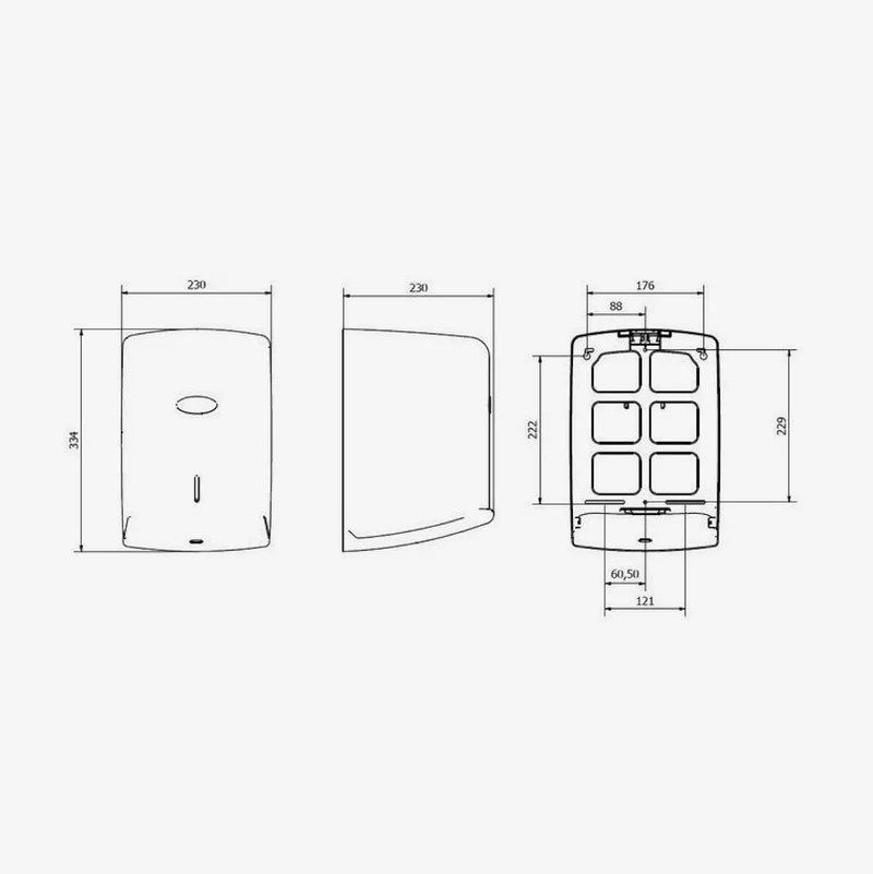 Jofel AG47300 Dochtpapierspender (Box), silberfarben