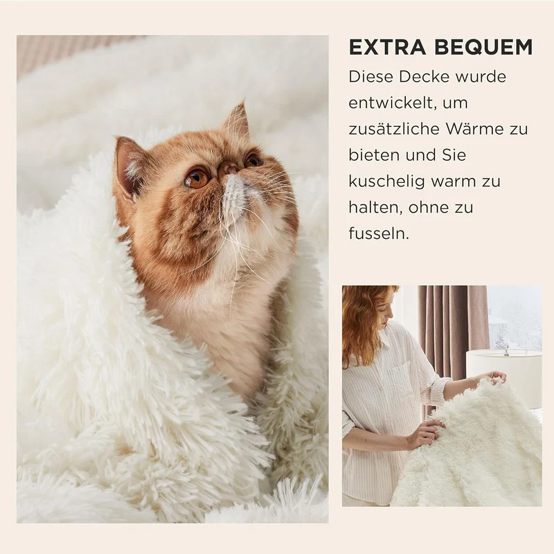 BEDSURE Kuscheldecke - Flauschig Decke, Warm Sherpa Sofadecke, Dicke Felldecke, Couchdecke, Flauschi