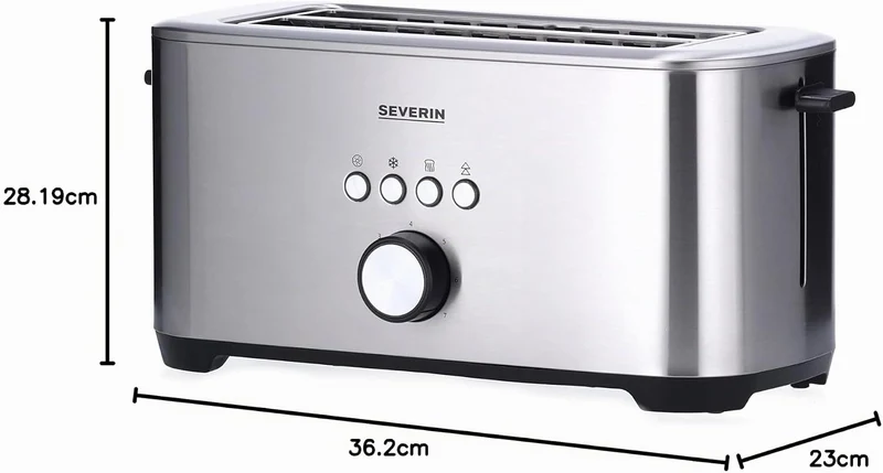 SEVERIN AT 2512 Langschlitztoaster mit Bagel-Funktion für einseitiges und energiesparendes Toasten,