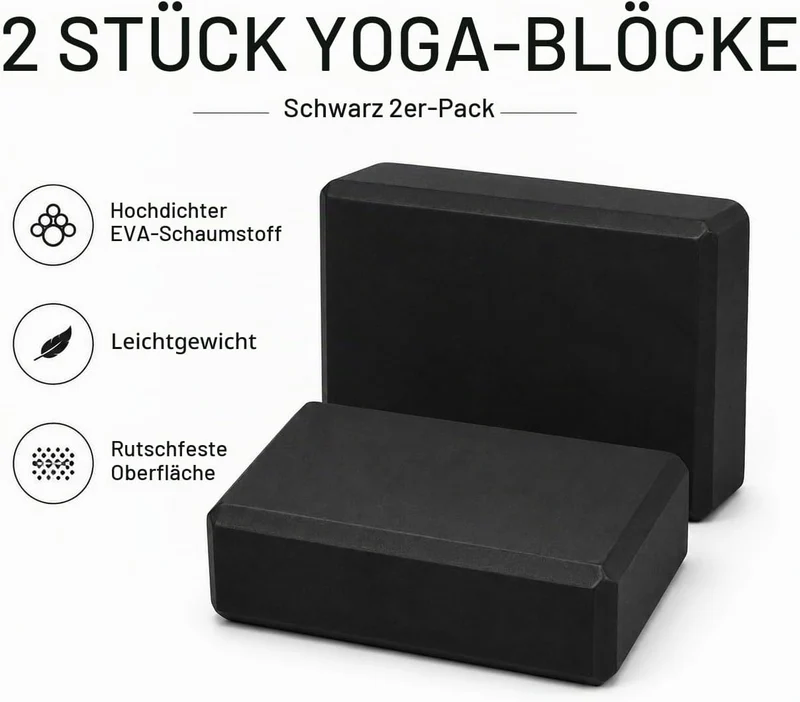EXERZ Yoga-Blöcke, 2 Stück, Gymnastikblöcke, Übung, Workout, Fitness, Pilates, Stretch, Handstand, r