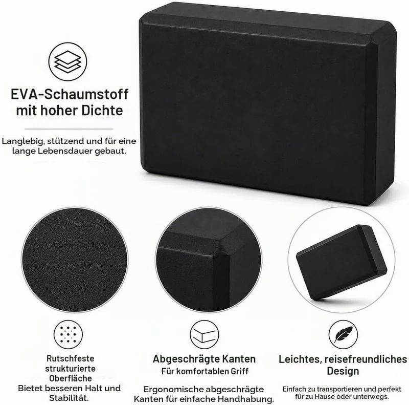 EXERZ Yoga-Blöcke, 2 Stück, Gymnastikblöcke, Übung, Workout, Fitness, Pilates, Stretch, Handstand, r