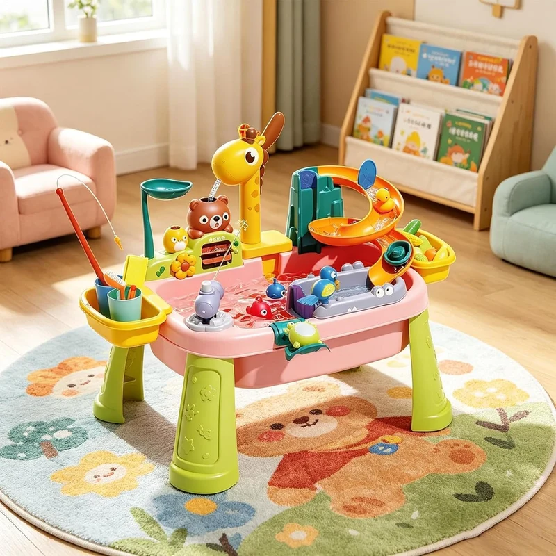 Generisch Kinder Wassertisch | Giraffen-Wasserhahn Angelspielzeug | Kinder-Waschbecken mit fliessend
