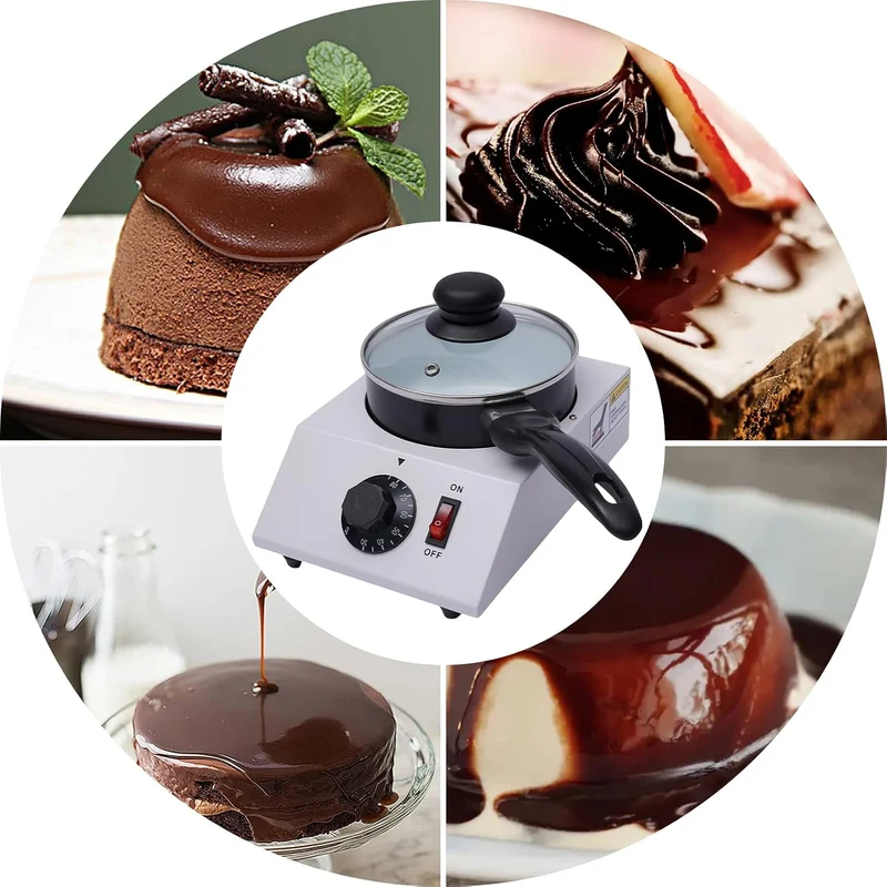 40W Elektrisches Schokofondue bis 2,2 Pfund Schokolade Schokofondue-Set Schokoladen-Fondue Einstellb