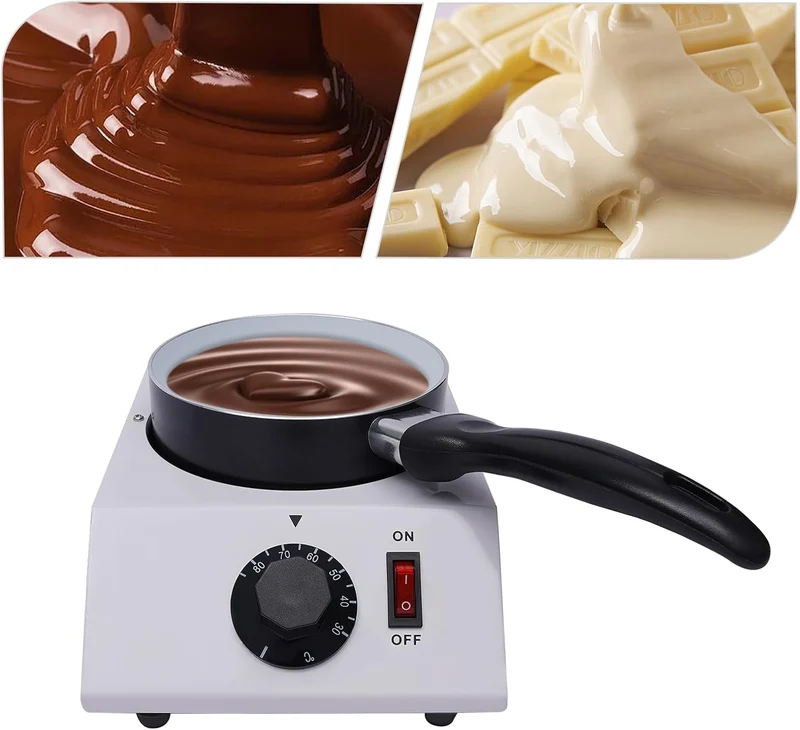 40W Elektrisches Schokofondue bis 2,2 Pfund Schokolade Schokofondue-Set Schokoladen-Fondue Einstellb