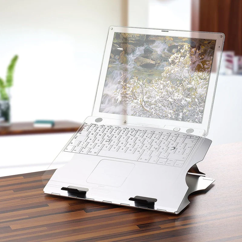 Laptop Ständer Aluminium: Notebook-Ständer aus Aluminium, mit Drehteller (Laptopständer klappbar, La
