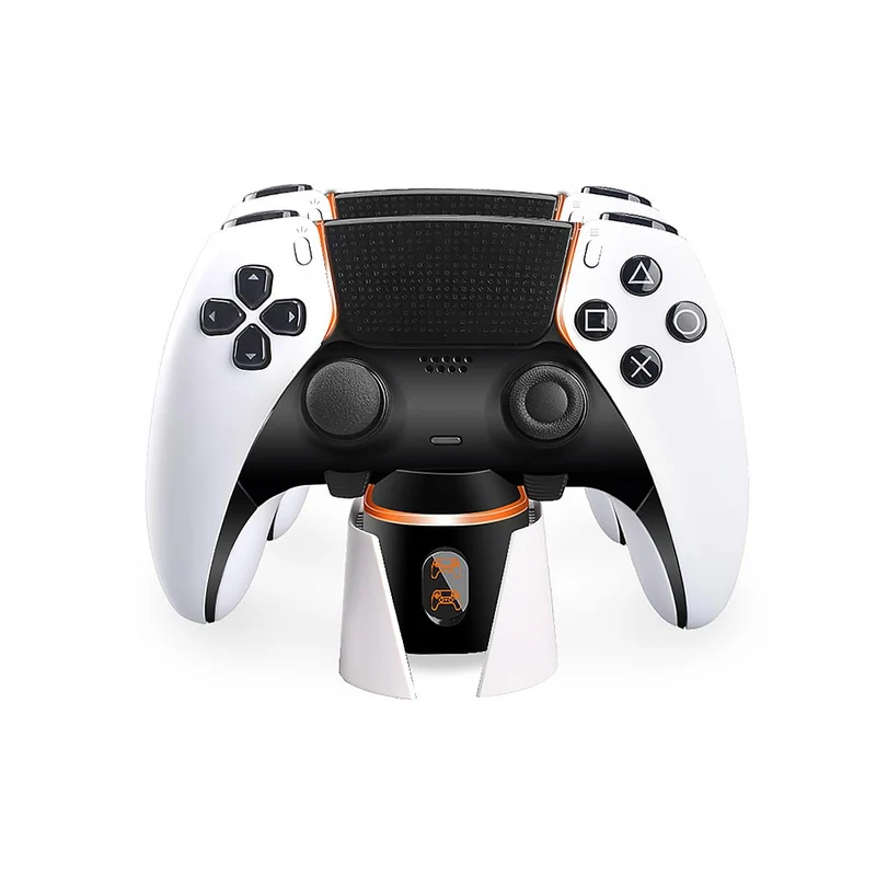 POFET PS5 Schnellladestation für PS5 DualSense Controller Ladestation mit RGB-LED-Lichtanzeigen, Tri