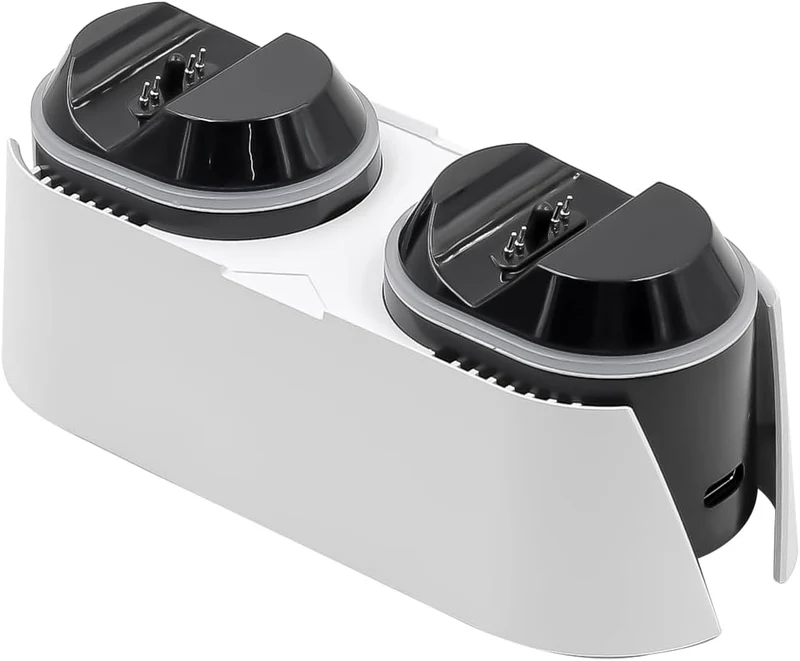 POFET PS5 Schnellladestation für PS5 DualSense Controller Ladestation mit RGB-LED-Lichtanzeigen, Tri