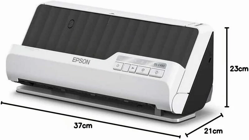 Epson Premium Scanner DS-C490, kompakter A4 Business Scanner mit geringem Stromverbrauch, Duplex-Ein
