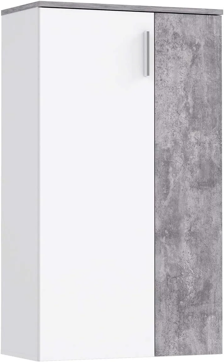 möbelando Schuhschrank Schuhkommode Flurschrank Kommode Anrichte Schrank Gretna I Weiss/Beton Beton/