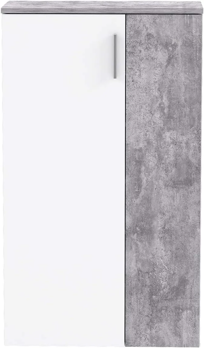 möbelando Schuhschrank Schuhkommode Flurschrank Kommode Anrichte Schrank Gretna I Weiss/Beton Beton/