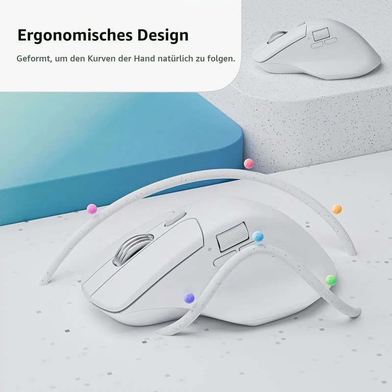 Keychron M6 Upgrade Wireless Bluetooth/2.4 GHz/Kabelgebundene Optische Maus,1000Hz Leichtgewicht Pro