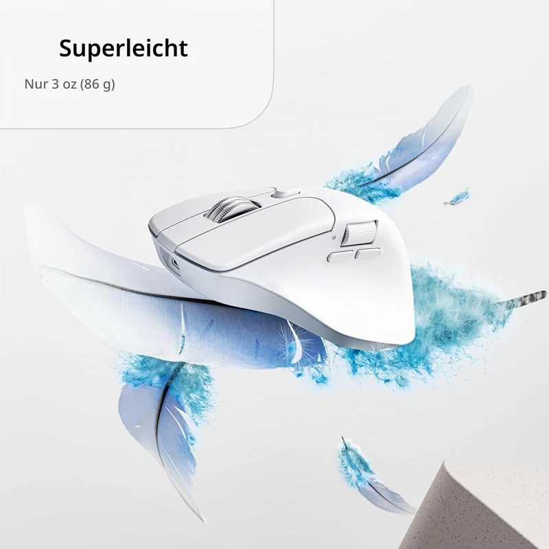 Keychron M6 Upgrade Wireless Bluetooth/2.4 GHz/Kabelgebundene Optische Maus,1000Hz Leichtgewicht Pro