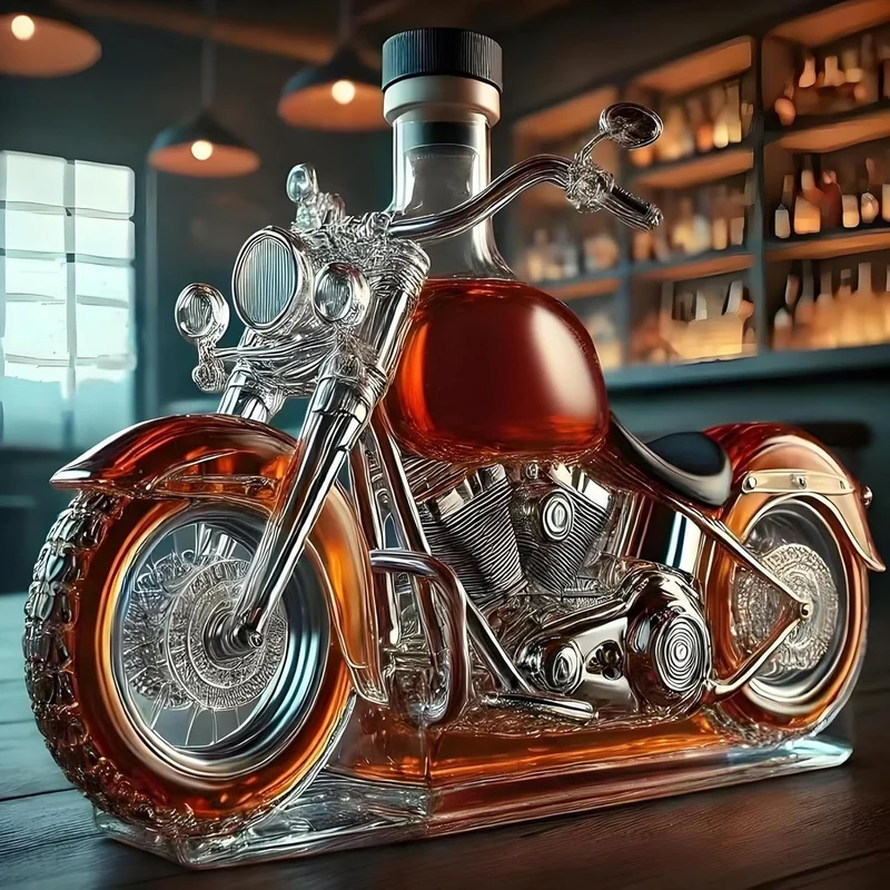 Glasflasche Motorrad Whisky Dekanter, Motorrad Wein Dekanter, Motorradglas Leere Flasche, Lustige Ge