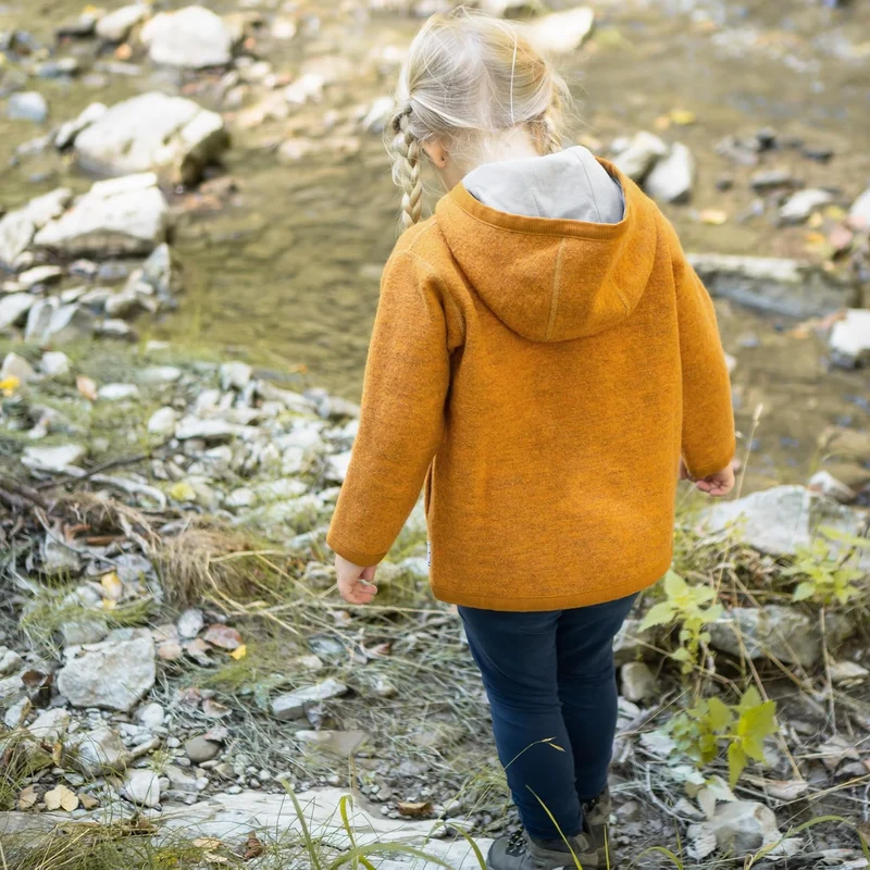 Ehrenkind® Walkjacke Gr. 134/140 | Jacke für Kinder aus Merino Schurwolle mit Reissverschluss | Walk