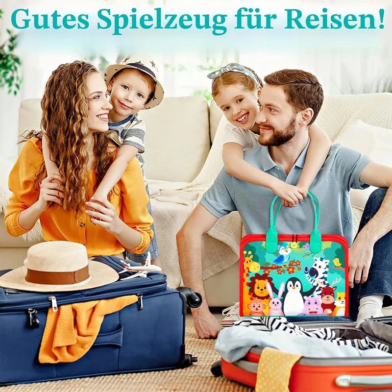 ZLPBAO Busy Board 9 in 1 Montessori Spielzeug ab 1 2 3 4 Jahre, Activity Board Baby 3D Filz Board Se