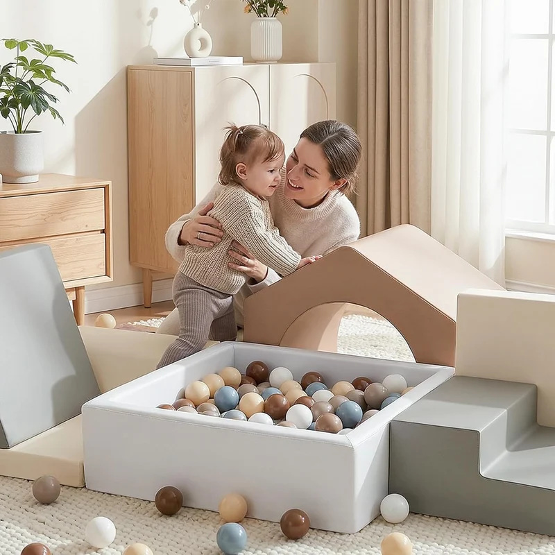 Schaumstoff Bausteine Kinder Klettern Indoor: 7 Softbausteine Riesenbausteine Spielbausteine mit Qua