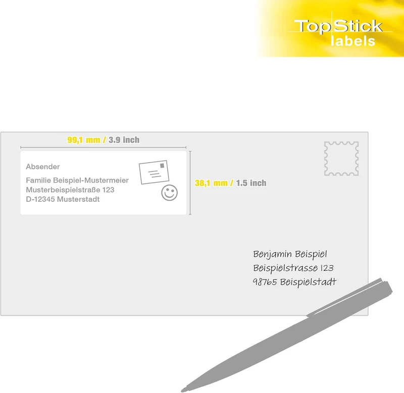 TopStick 8757 Adressetiketten, 1000 Blatt, 99,1 x 38,1 mm, 14 Stück pro A4 Bogen, 14000 Aufkleber, s