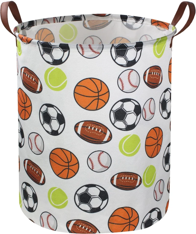 Sanjiaofen Kinder-Wäschekorb, Basketball-Wäschekorb, zusammenklappbar, Baby-Aufbewahrungskörbe für J