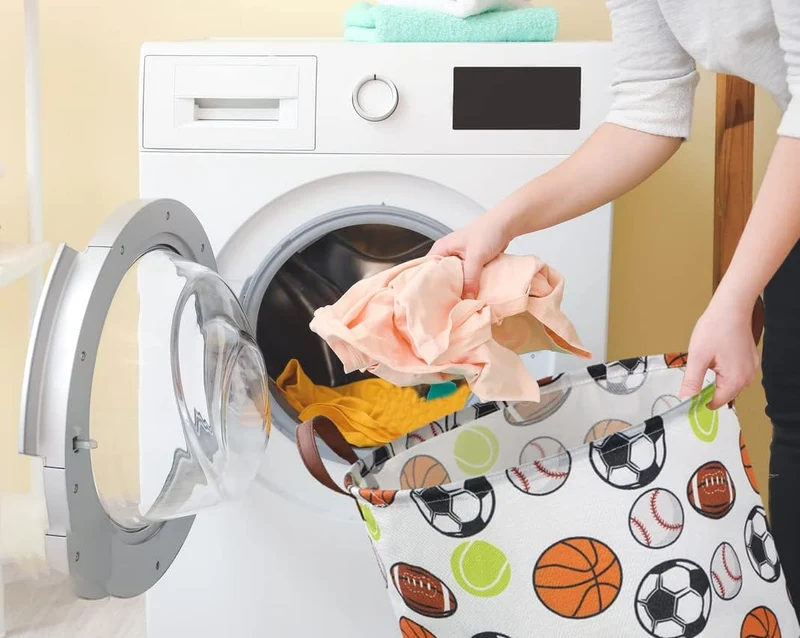 Sanjiaofen Kinder-Wäschekorb, Basketball-Wäschekorb, zusammenklappbar, Baby-Aufbewahrungskörbe für J