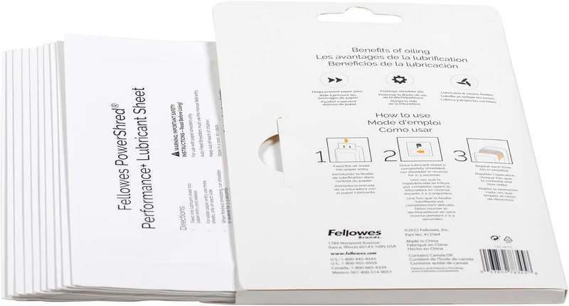 Fellowes Powershred Performance Aktenvernichter Schmiermittel Blätter mit Papier Aktenvernichter Öl