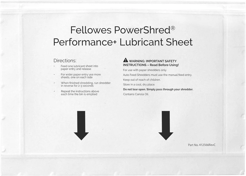 Fellowes Powershred Performance Aktenvernichter Schmiermittel Blätter mit Papier Aktenvernichter Öl