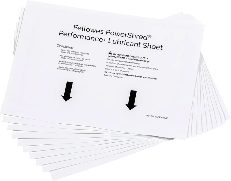 Fellowes Powershred Performance Aktenvernichter Schmiermittel Blätter mit Papier Aktenvernichter Öl