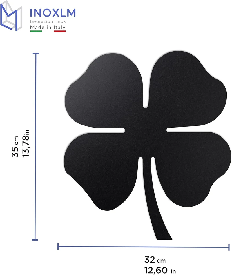 INOXLM Magnetische Wandtafel aus Stahl, vierblättriges Kleeblatt beschreibbar mit Marker, Erinnerung