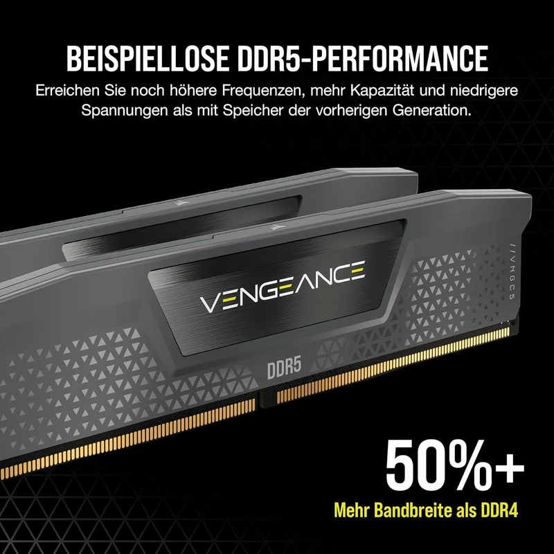 CORSAIR Vengeance DDR5 RAM 32GB (2x16GB) 6000MHz CL30 AMD Expo iCUE Kompatibler Computerspeicher - G