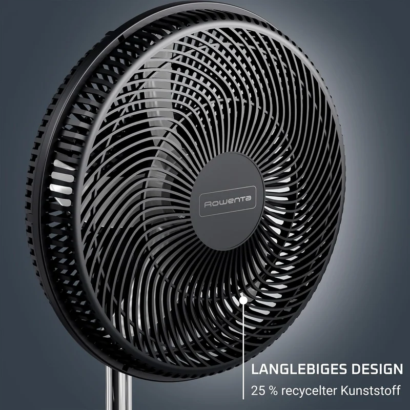 Rowenta Turbo Essential Standventilator, Schwarz, VU3110F3 51 db/ 3 Geschwindigkeitsstufen Schwarz,