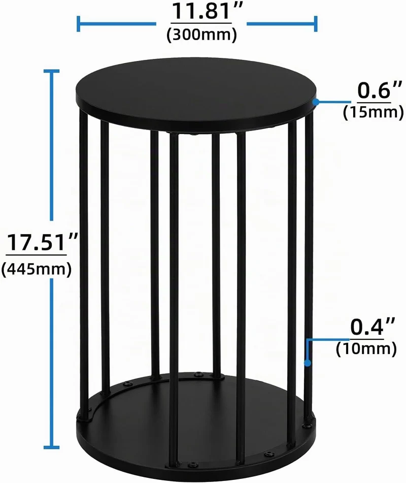 HDANI Rund Pflanzenständer Metall 45cm,Solider und Robuster Blumenständer für Wohnzimmer, Garten,Bal