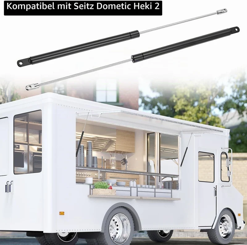 QWORK® 2 Stück Gasdruckfeder, Gasdruckdämpfer, Zubehör für Wohnwagen, Kompatibel mit Seitz Dometic H