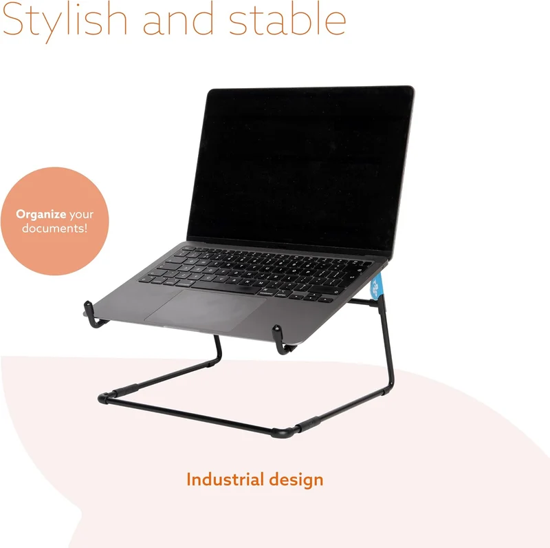 R-Go Steel Office Laptopständer, Ergonomischer Laptophalter, Kompatibel mit MacBook Pro/Air, Dell, H