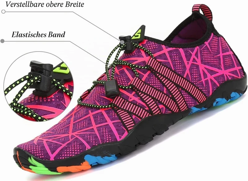 SAGUARO Badeschuhe für Herren Damen - 7/9 Drainagelöcher Schnelltrocknende rutschfest, Gr 35-48 38 E