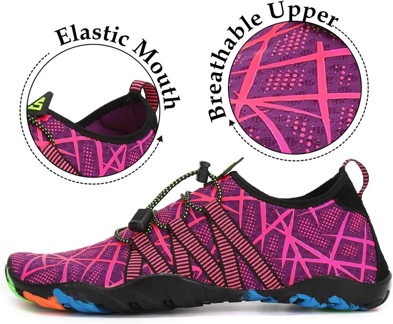 SAGUARO Badeschuhe für Herren Damen - 7/9 Drainagelöcher Schnelltrocknende rutschfest, Gr 35-48 38 E