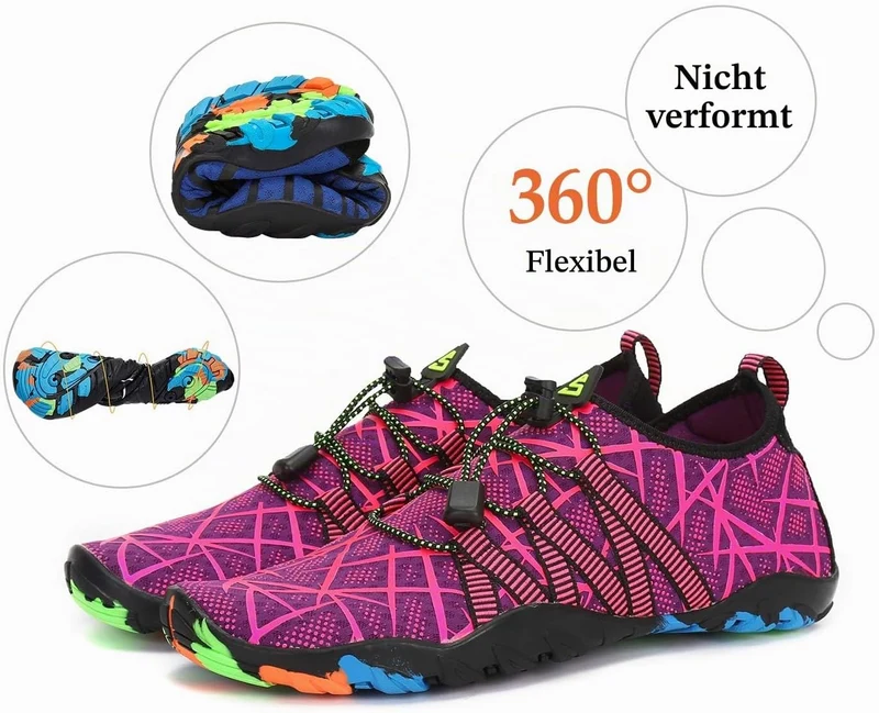 SAGUARO Badeschuhe für Herren Damen - 7/9 Drainagelöcher Schnelltrocknende rutschfest, Gr 35-48 38 E