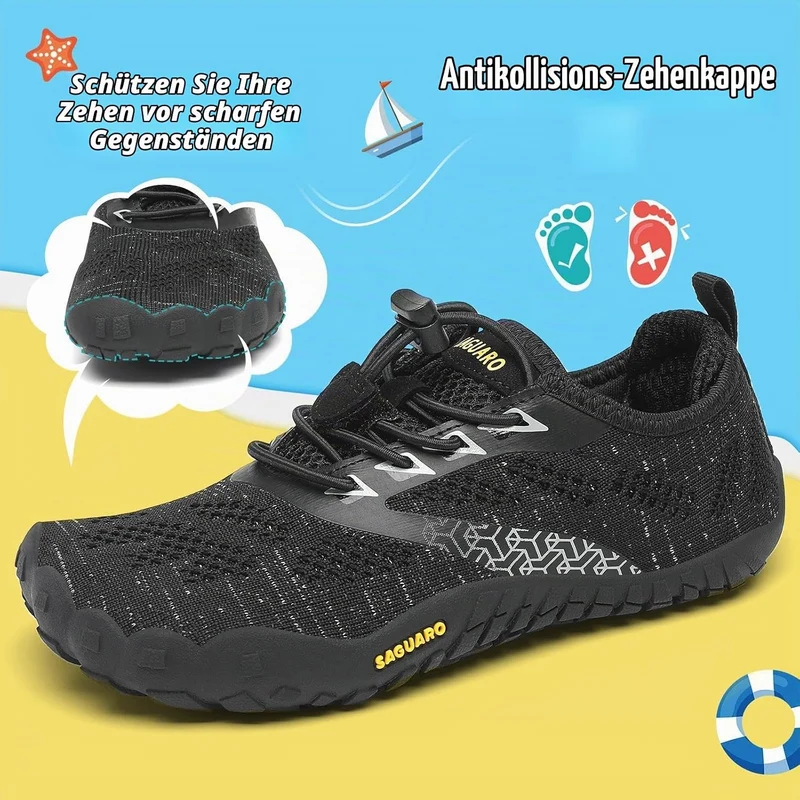 SAGUARO Kinder Barfussschuhe Schnell Trocknend Badeschuhe,24-36 EU 24 EU Schwarz, 24 EU Schwarz