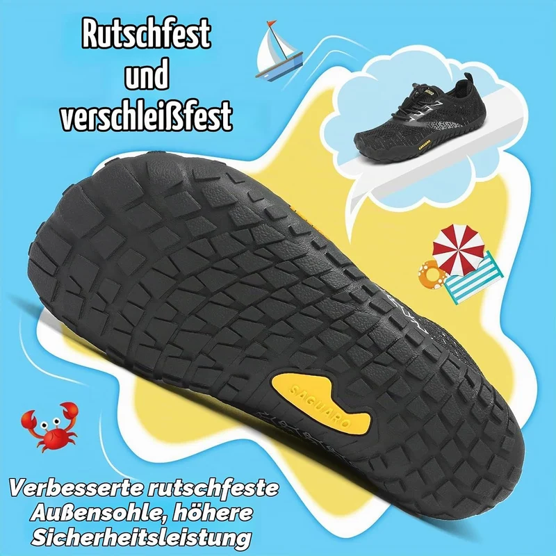 SAGUARO Kinder Barfussschuhe Schnell Trocknend Badeschuhe,24-36 EU 24 EU Schwarz, 24 EU Schwarz