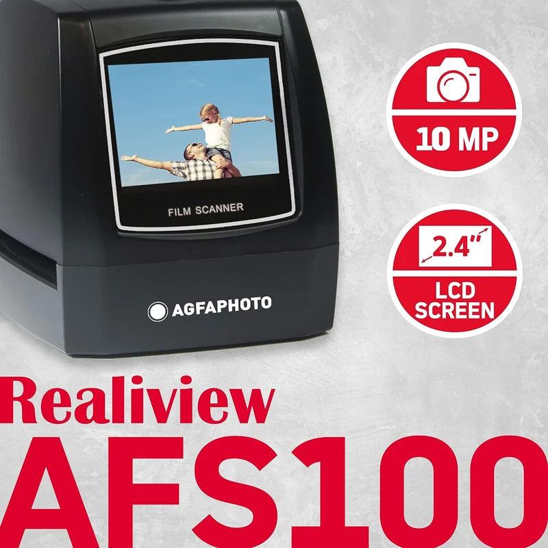AGFA PHOTO Realiview AFS100 Digital-Scanner + 1 SD-Karte 32 GB – Filmscanner, Negative 35 mm/135 mm