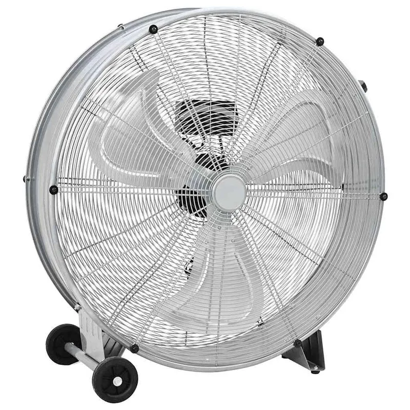 vidaXL Trommelventilator Mit Rad Silber 79 x 37 x 82 cm Aluminium, Robuster Aluminium-Ventilator, le