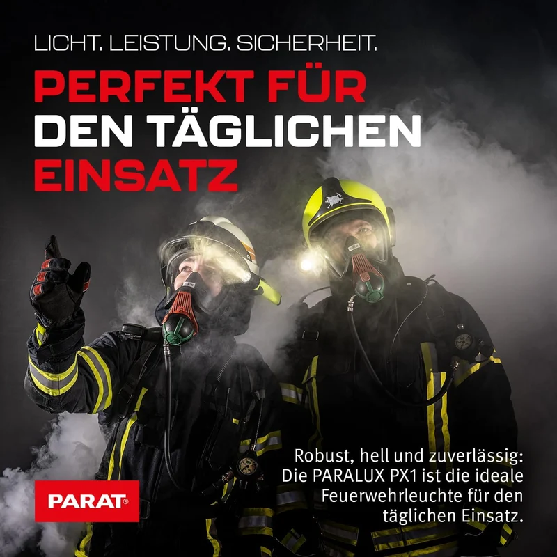 PARAT PARALUX® PX1 FEUERWEHR Set für Schuberth F120 Pro/F130 Rechts | LED Arbeitsleuchte mit 120 Lum